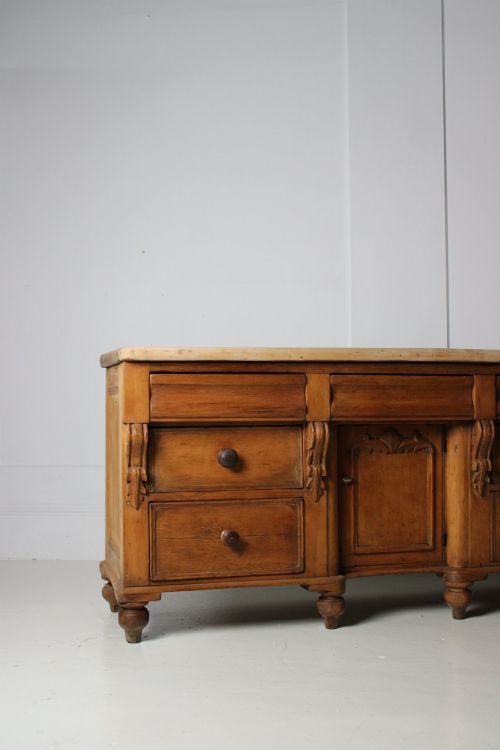 VICTORIAN PINE DRESSER BASE WITH SYCAMORE TOP - ADDITIONAL PHOTO 9