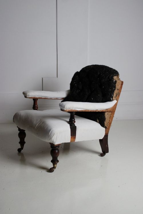 LARGE COUNTRY HOUSE ARMCHAIR 19TH CENTURY - ADDITIONAL PHOTO 4