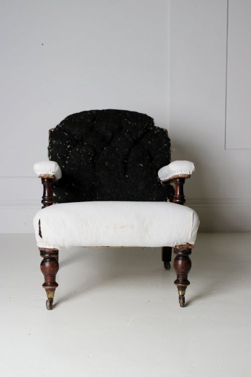 LARGE COUNTRY HOUSE ARMCHAIR 19TH CENTURY - ADDITIONAL PHOTO 8