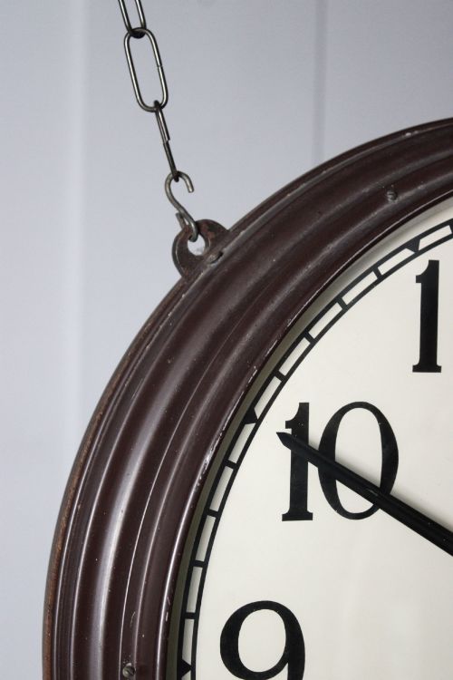 LARGE DOUBLE SIDED HANGING STATION CLOCK - ADDITIONAL PHOTO 4
