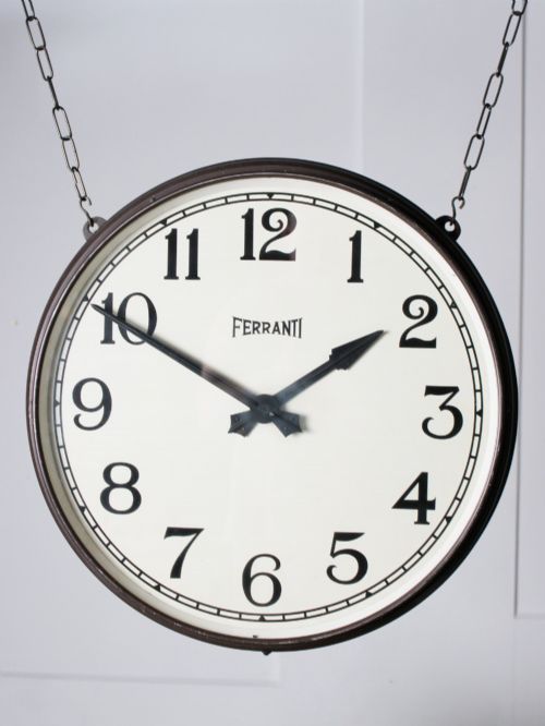 LARGE DOUBLE SIDED HANGING STATION CLOCK - ADDITIONAL PHOTO 5