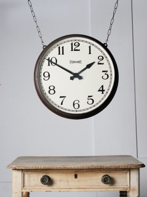 LARGE DOUBLE SIDED HANGING STATION CLOCK - ADDITIONAL PHOTO 6