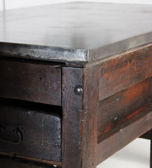 VICTORIAN IRON TYPESETTING TABLE KITCHEN ISLAND - ADDITIONAL PHOTO 3