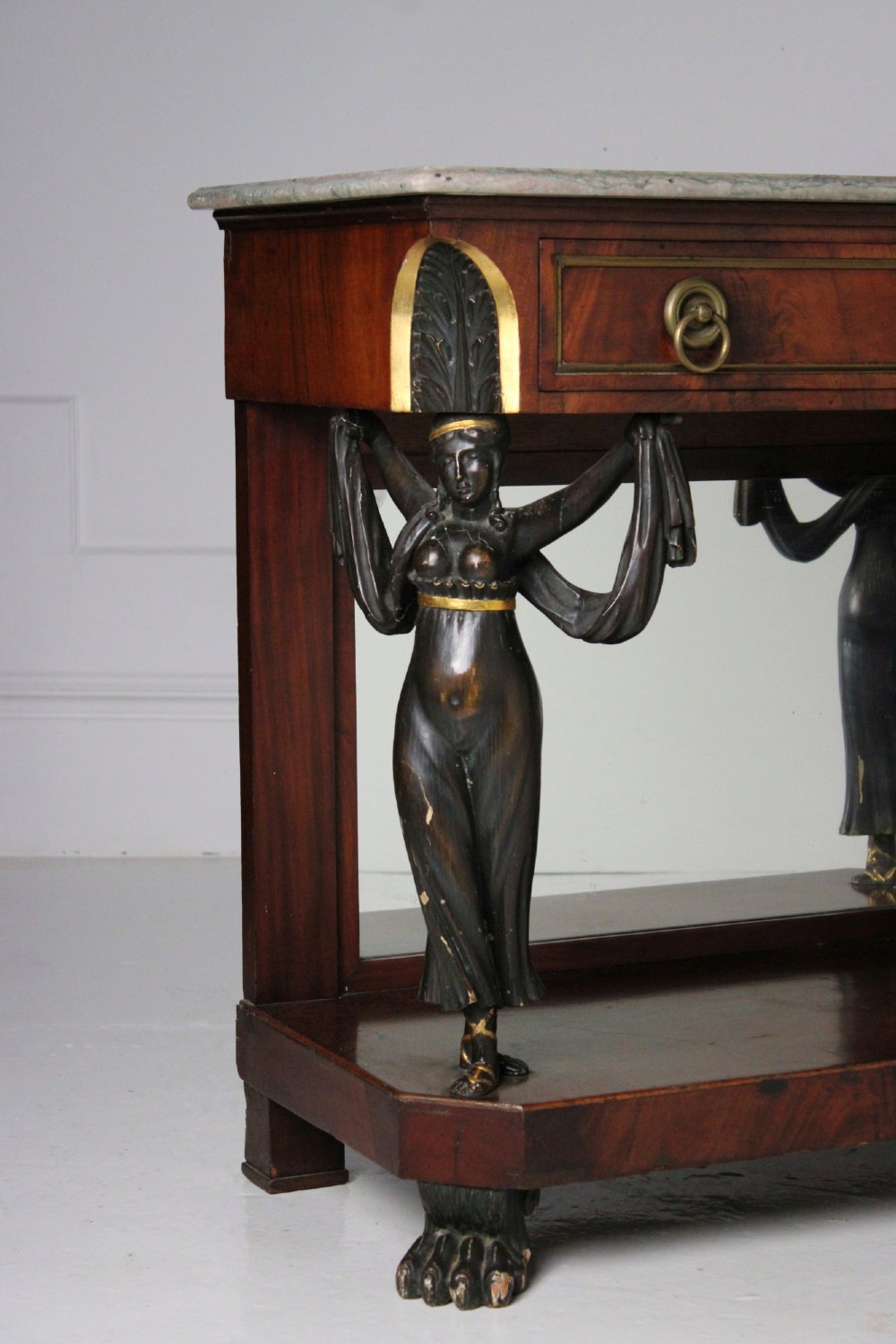 French empire mirror backed console table View IV