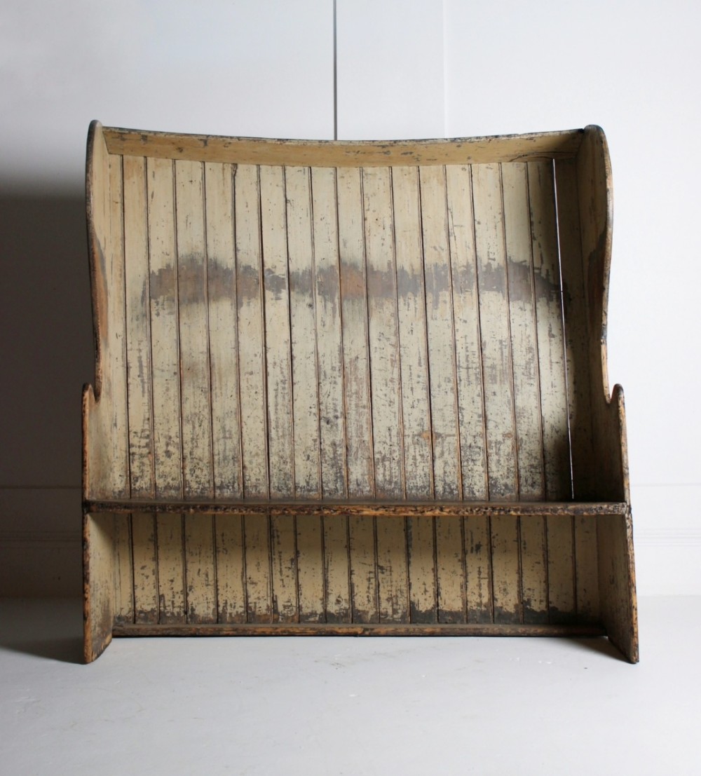 19th century pine tavern settle original paint View IV