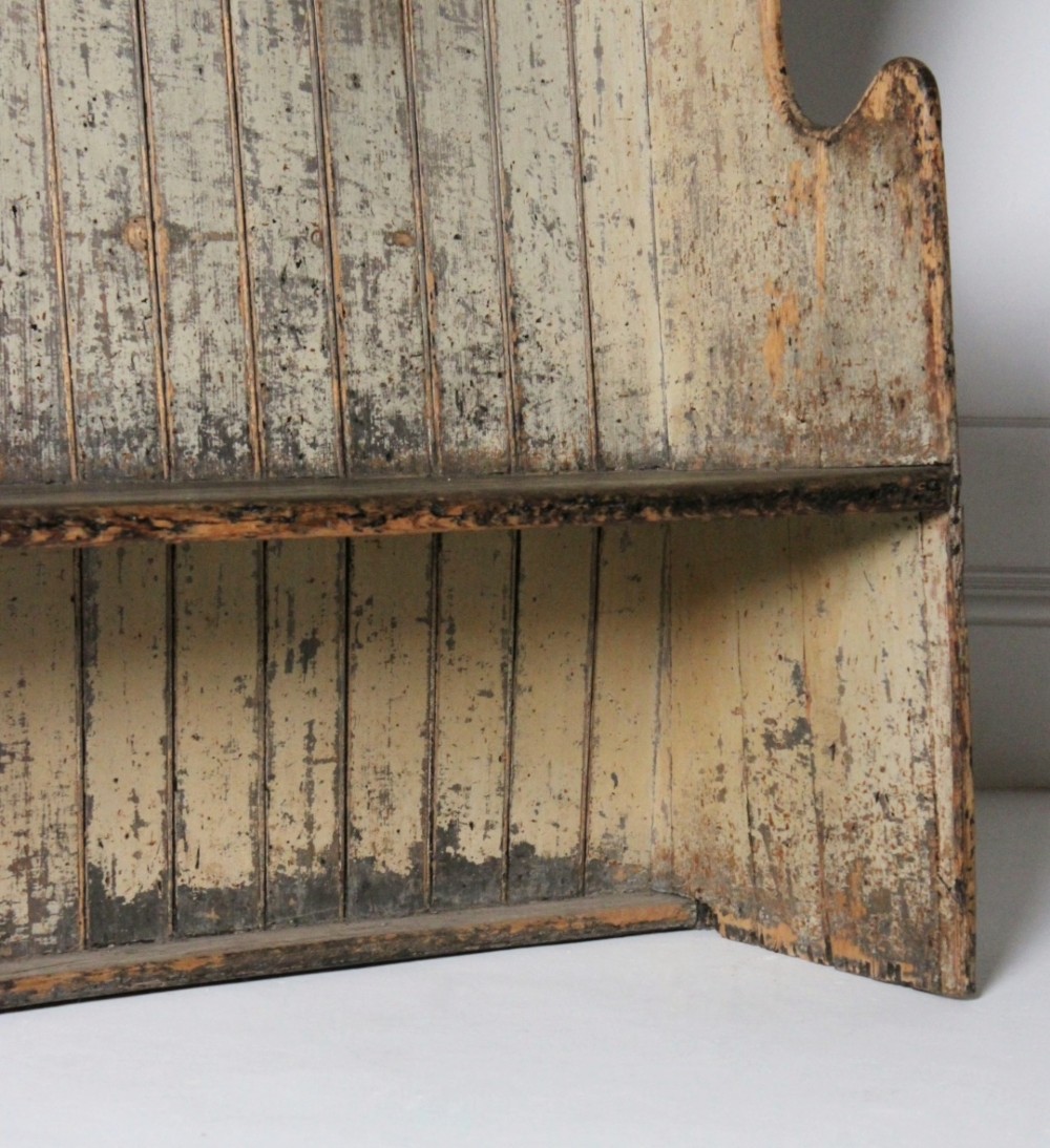 19th century pine tavern settle original paint View V