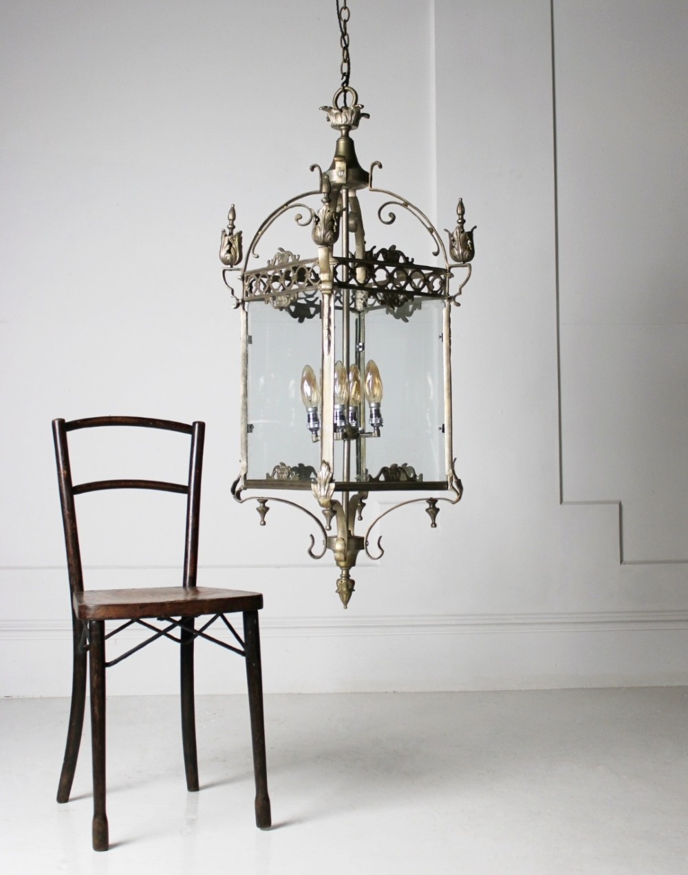 Large decorative lantern with bevelled glass