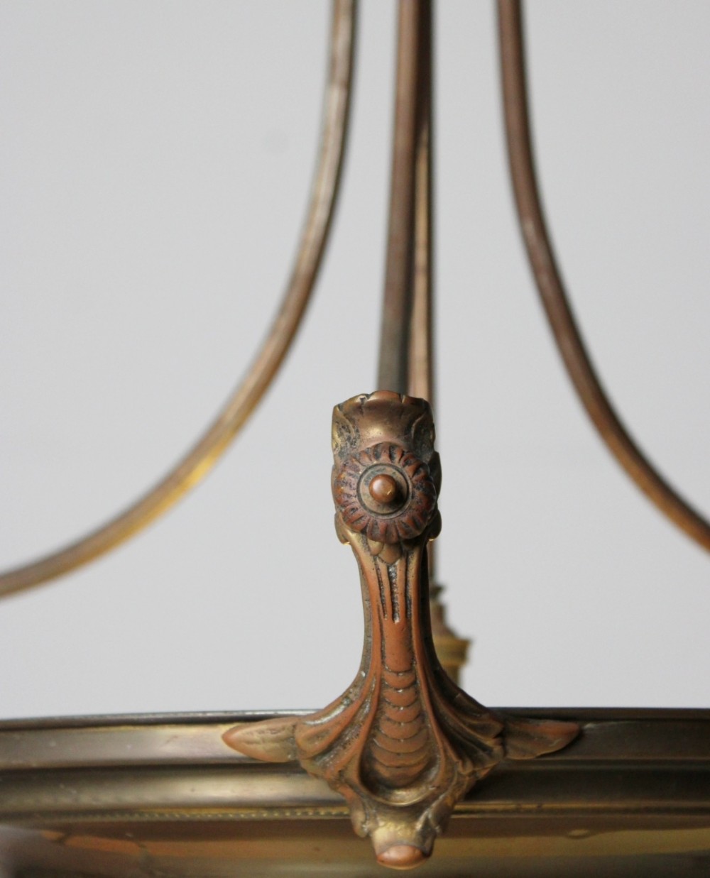 Large plafonnier ceiling light in copper & brass View II
