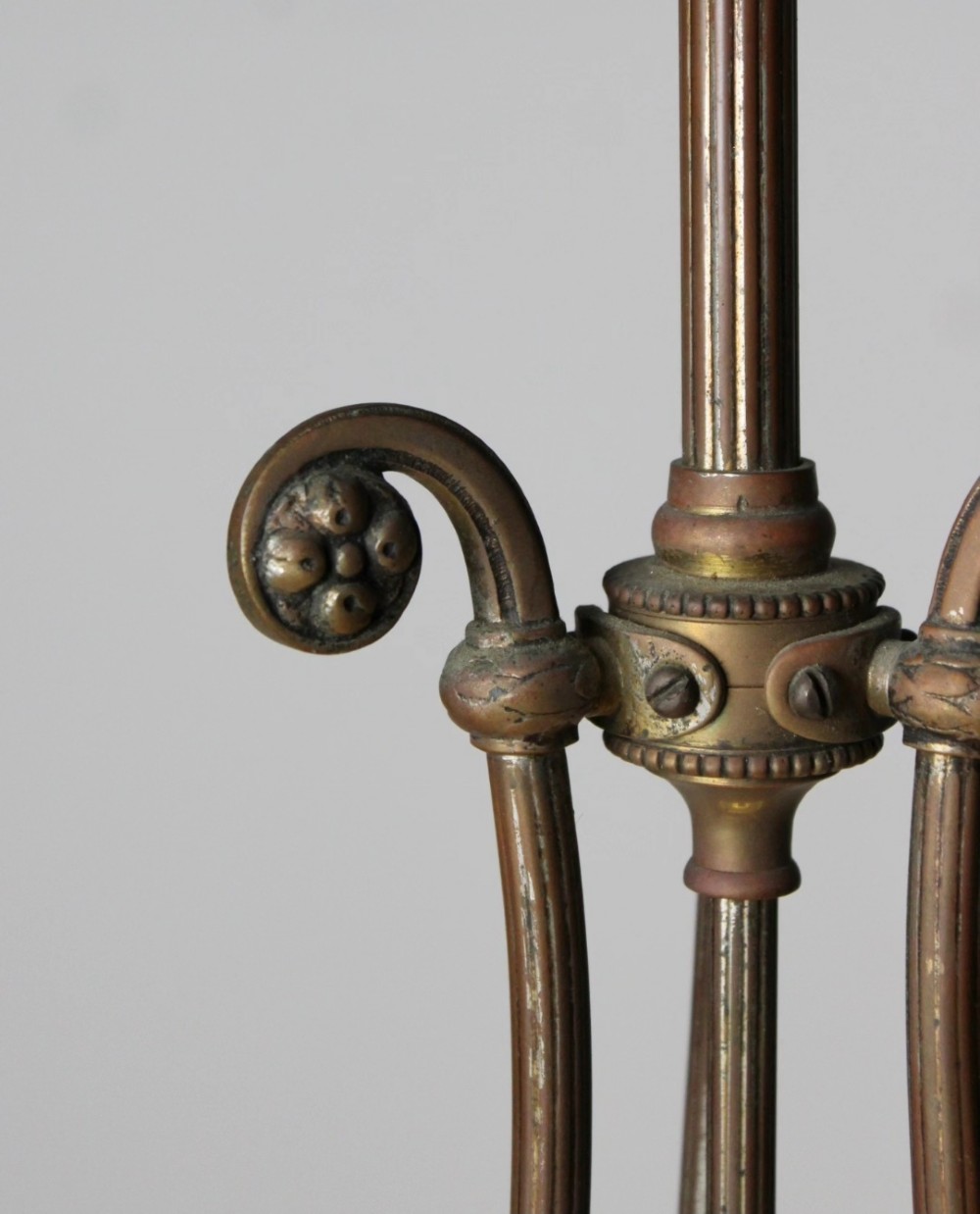 Large plafonnier ceiling light in copper & brass View V