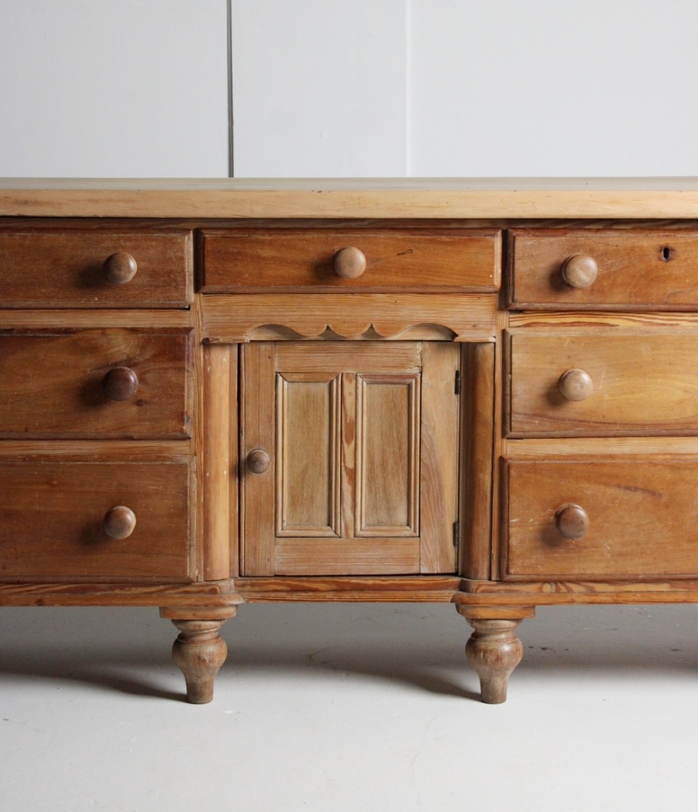 Large 19th century pine dresser base View II