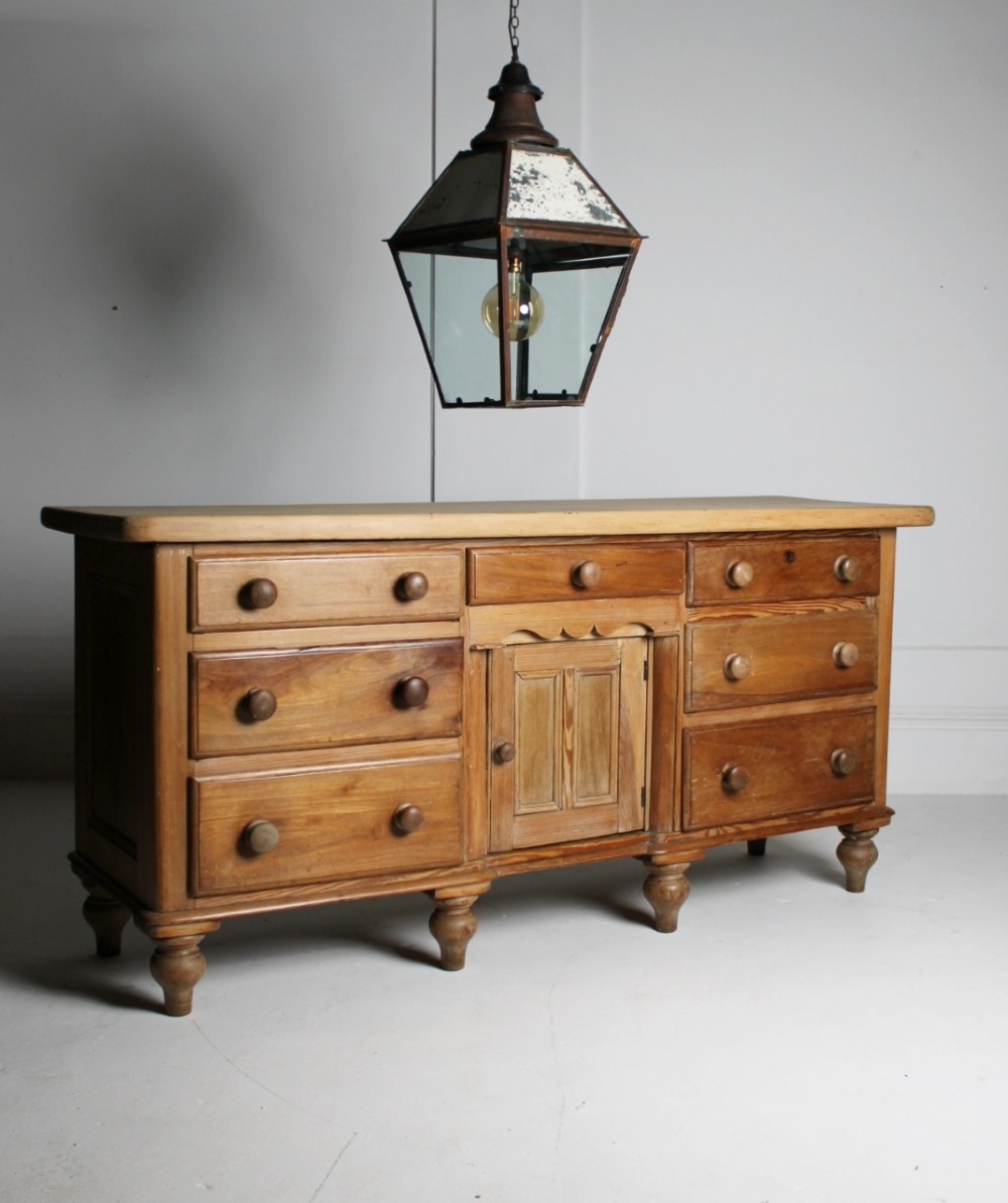 Large 19th century pine dresser base View III