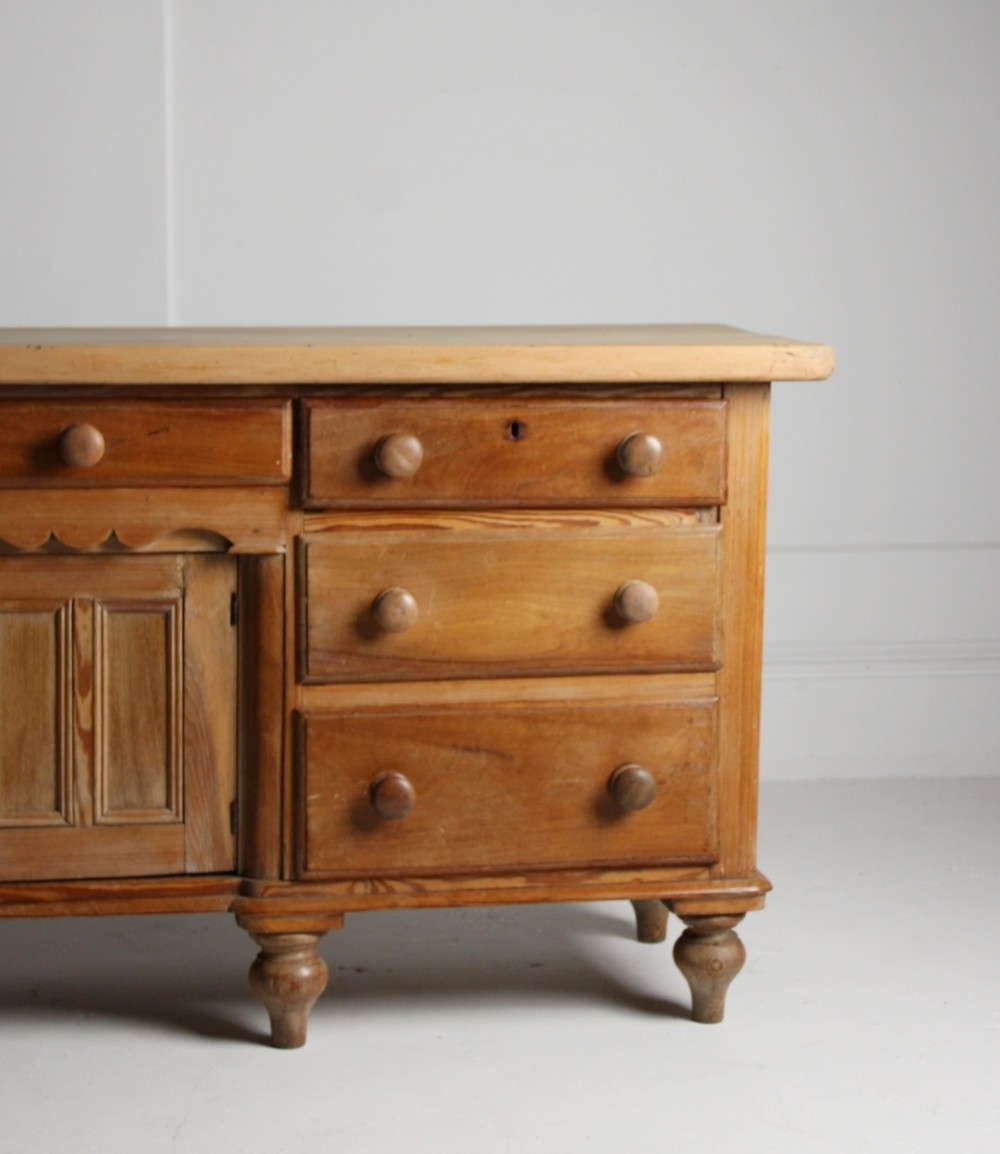 Large 19th century pine dresser base View IV