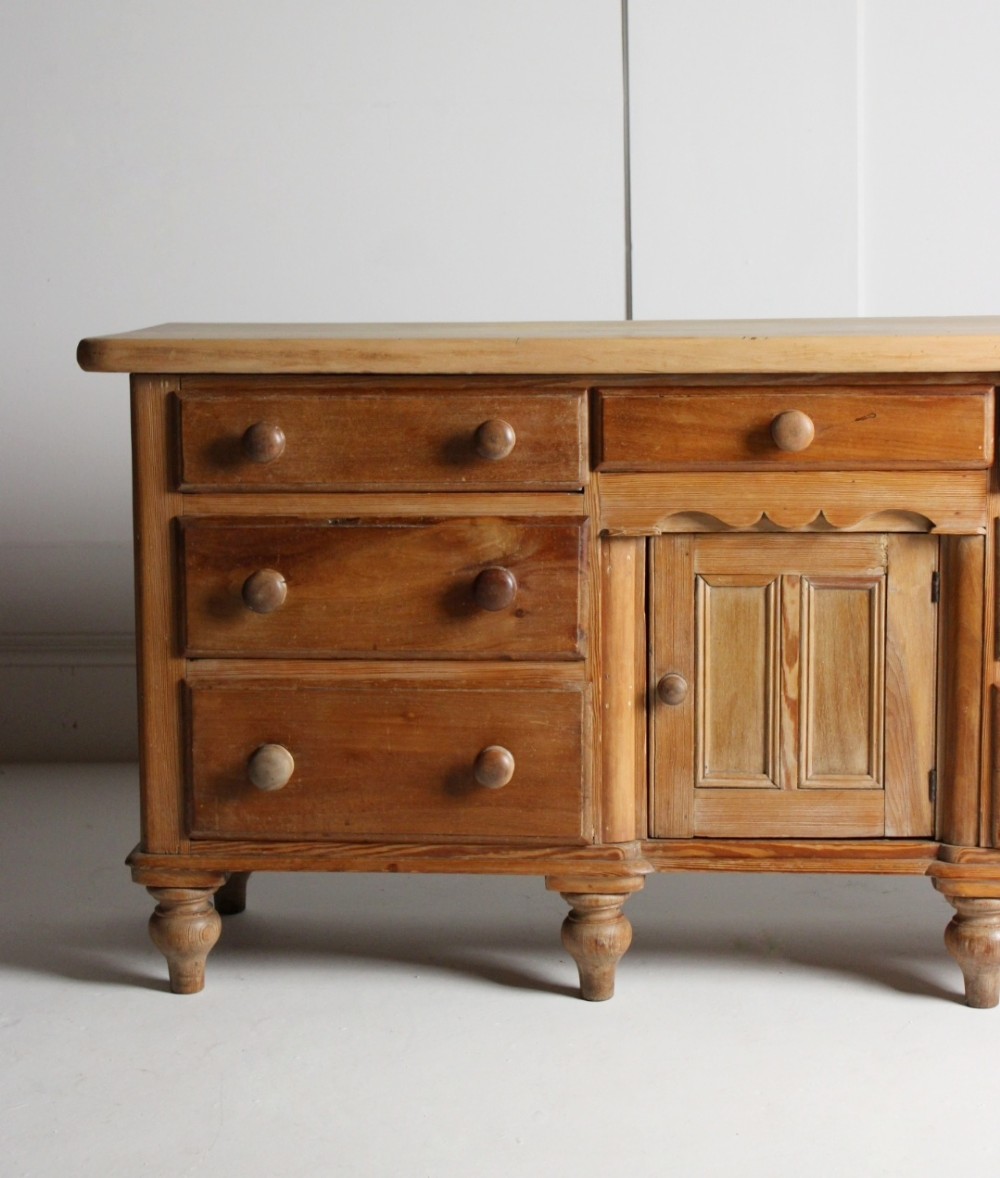 Large 19th century pine dresser base View V