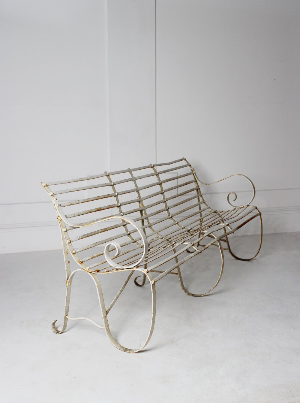 19th century strapwork garden bench