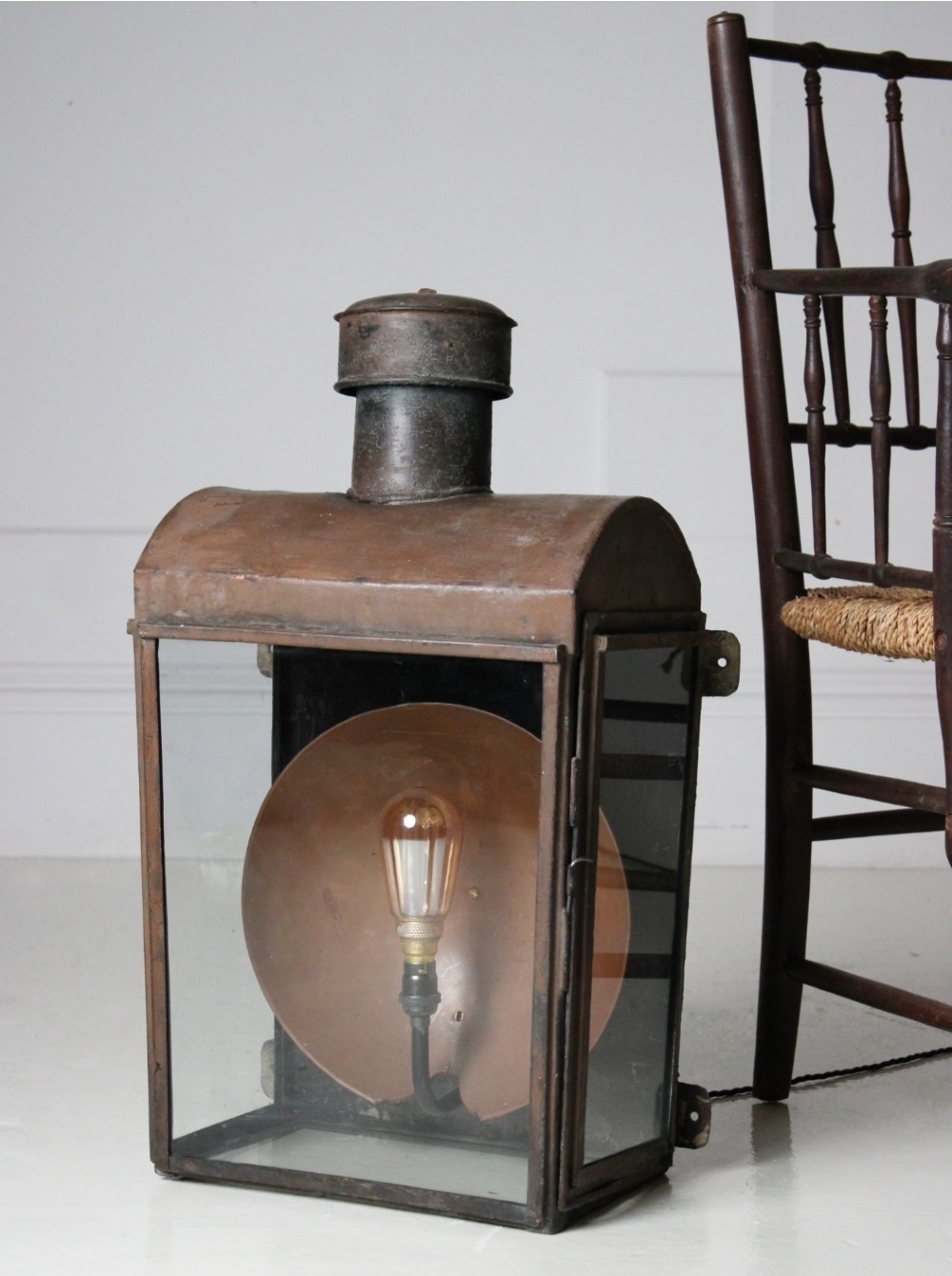 XL wall mounted copper lantern c.1900