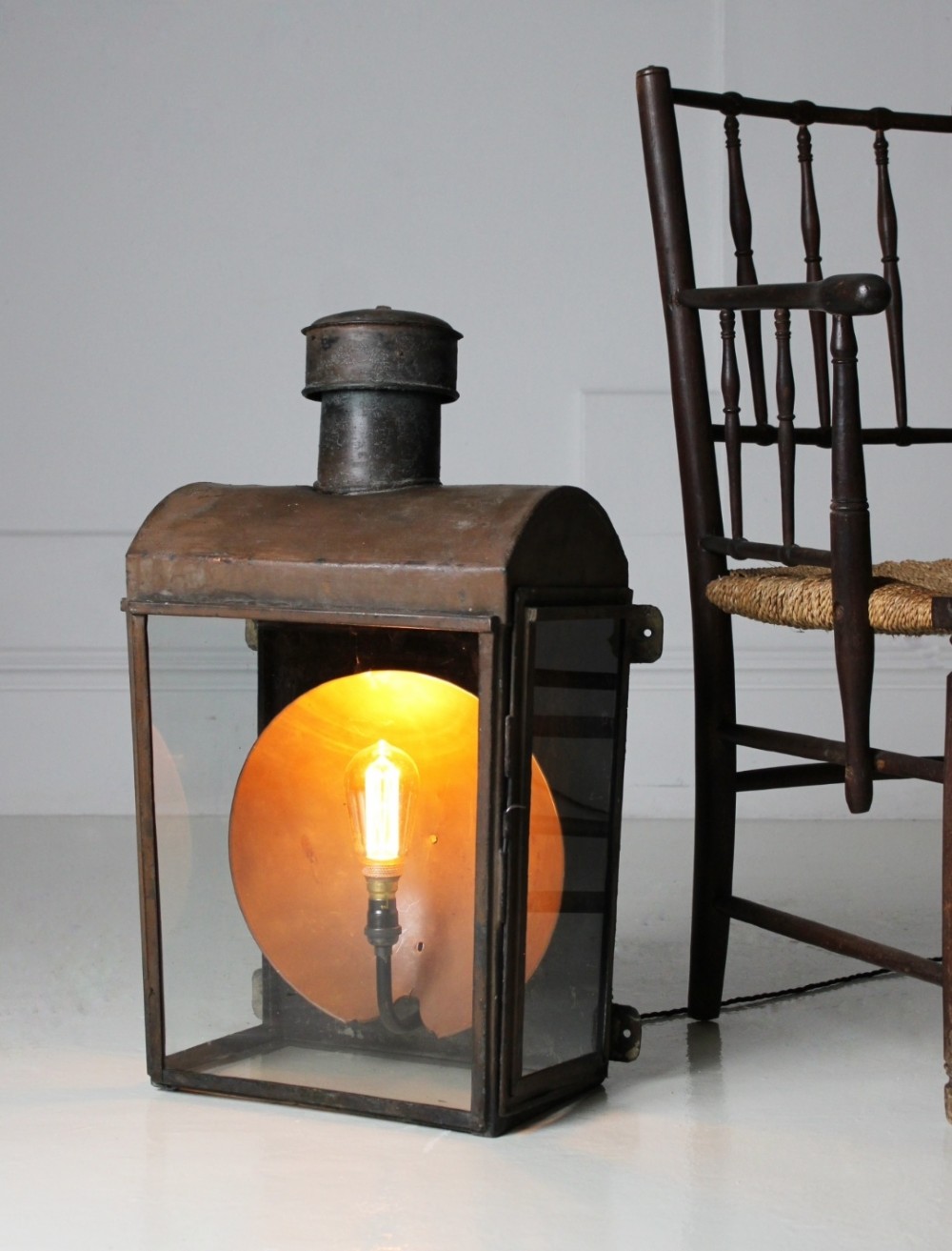 XL wall mounted copper lantern c.1900 View II