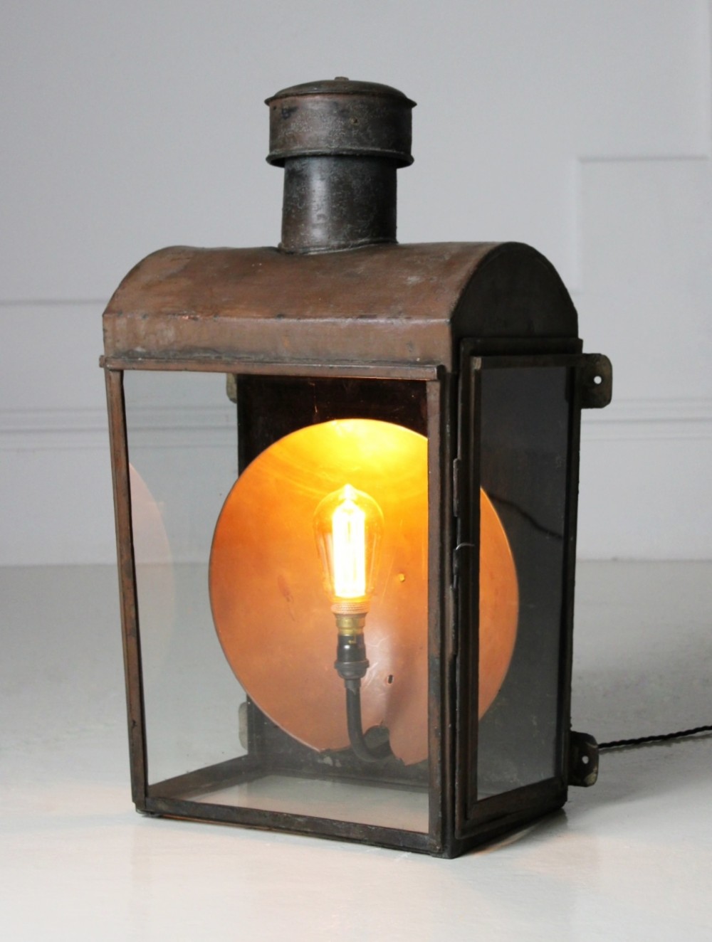 XL wall mounted copper lantern c.1900 View III