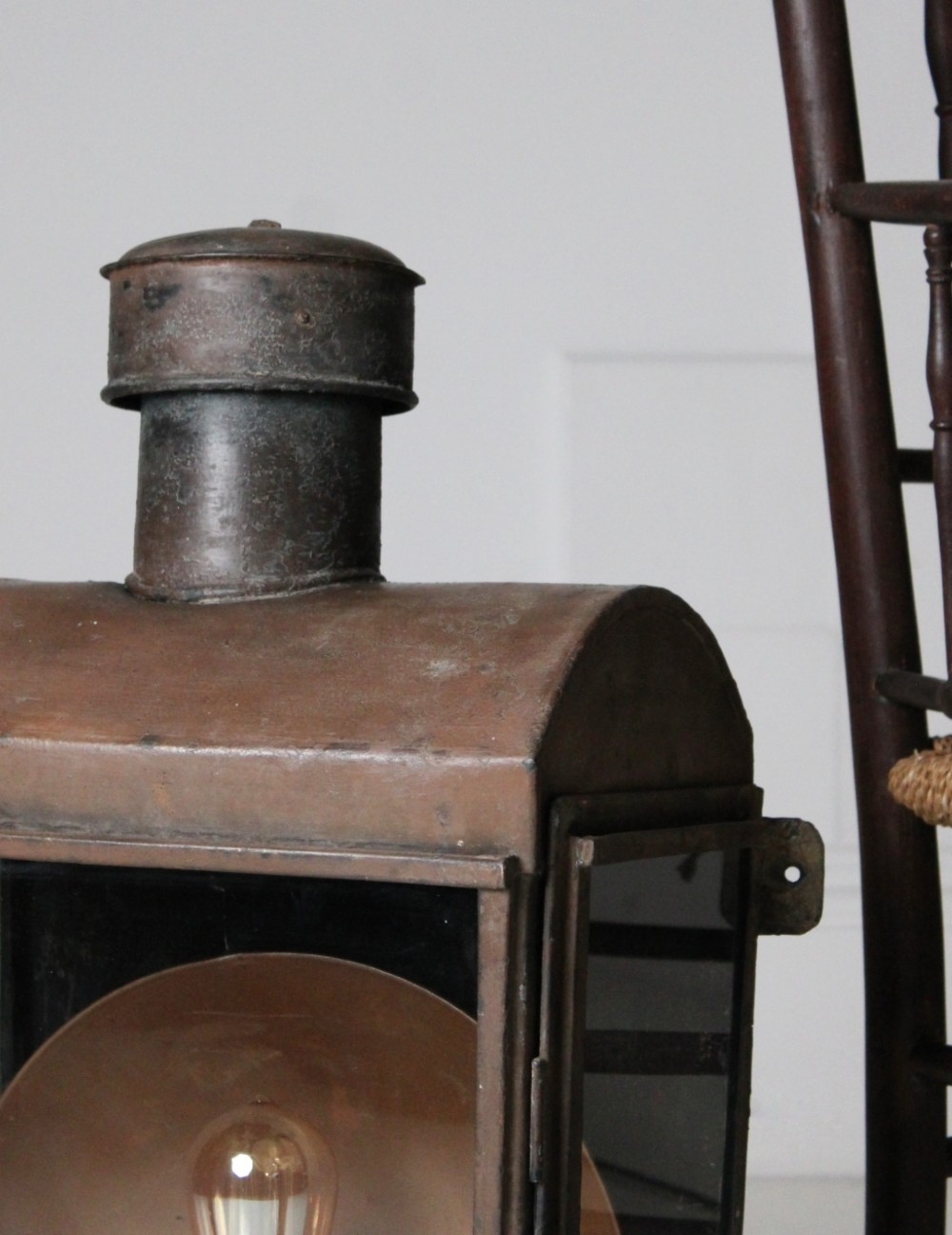 XL wall mounted copper lantern c.1900 View IV