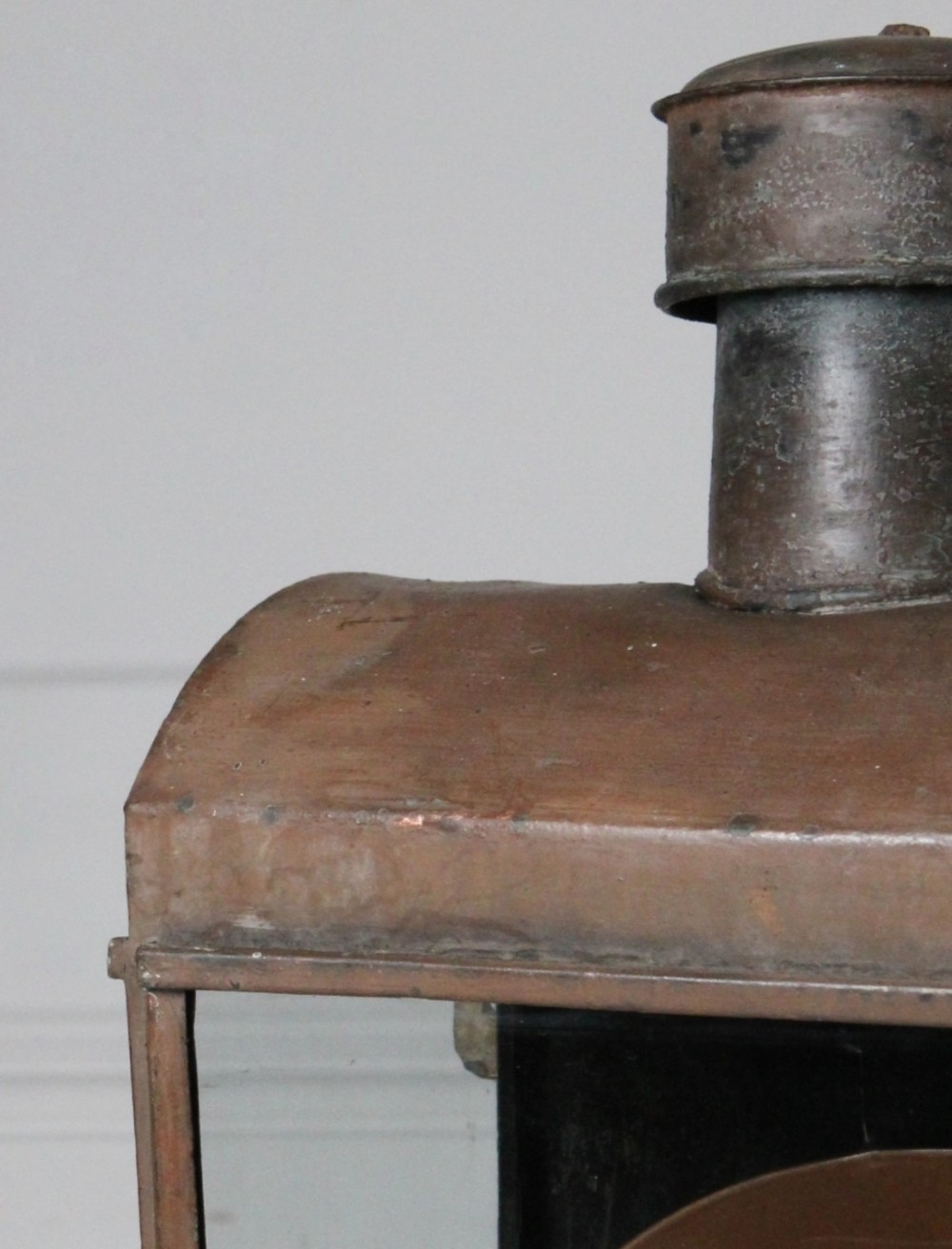 XL wall mounted copper lantern c.1900 View V