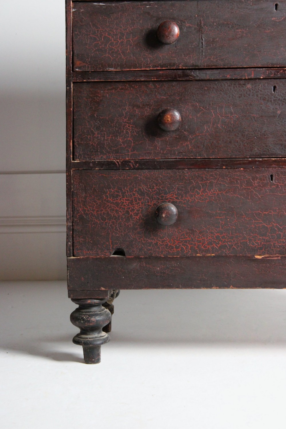 19th century painted pine chest of drawers View II