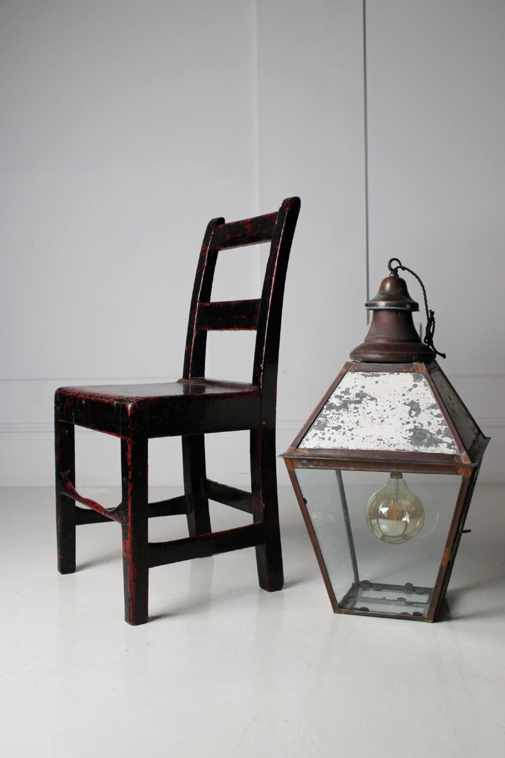 Large copper lantern pendant light