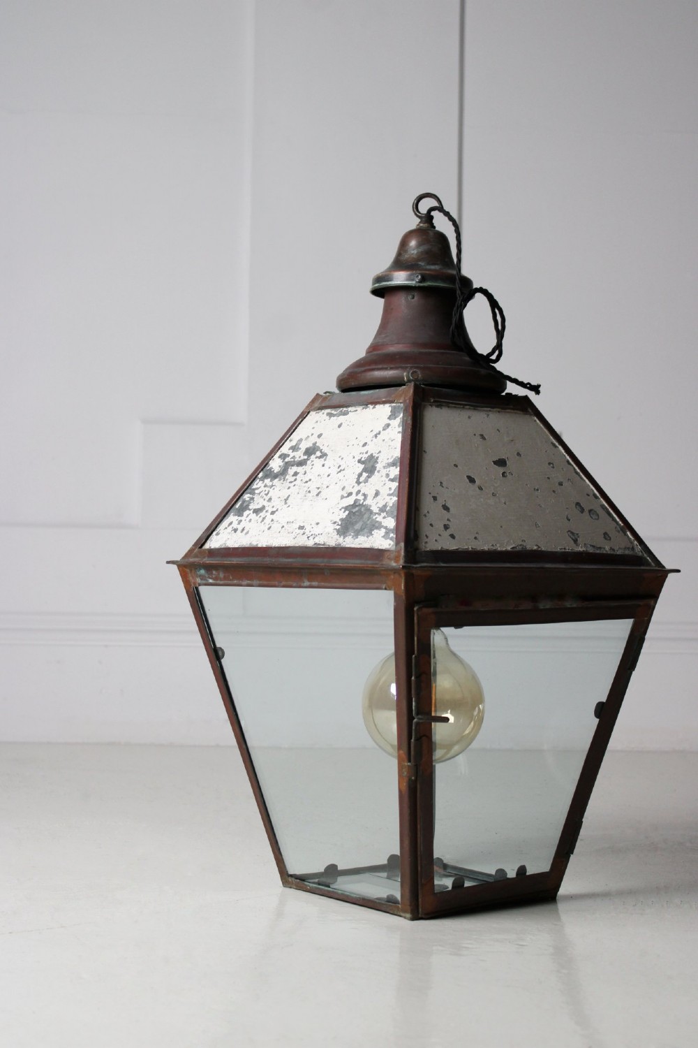 Large copper lantern pendant light View II