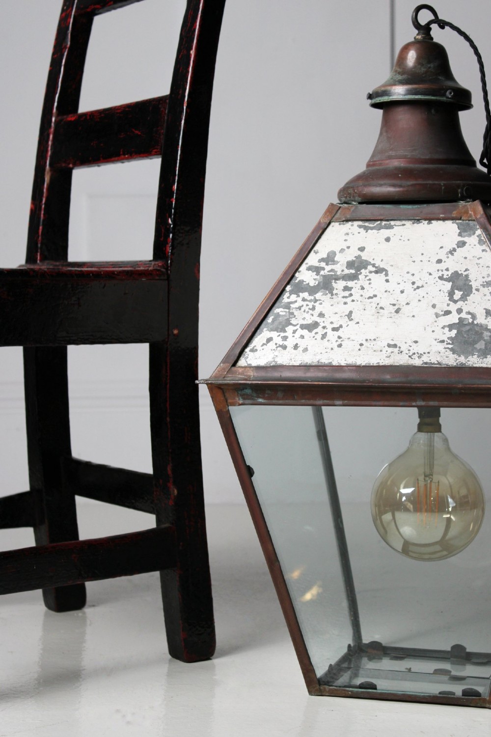 Large copper lantern pendant light View III