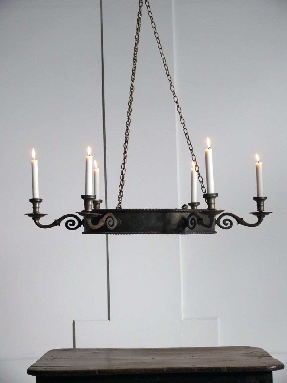 Large 19th century copper chandelier