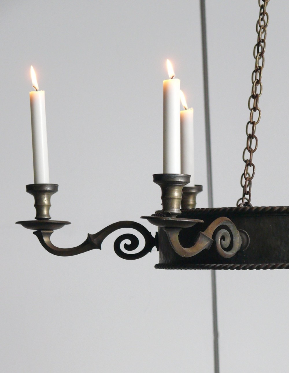 Large 19th century copper chandelier View II