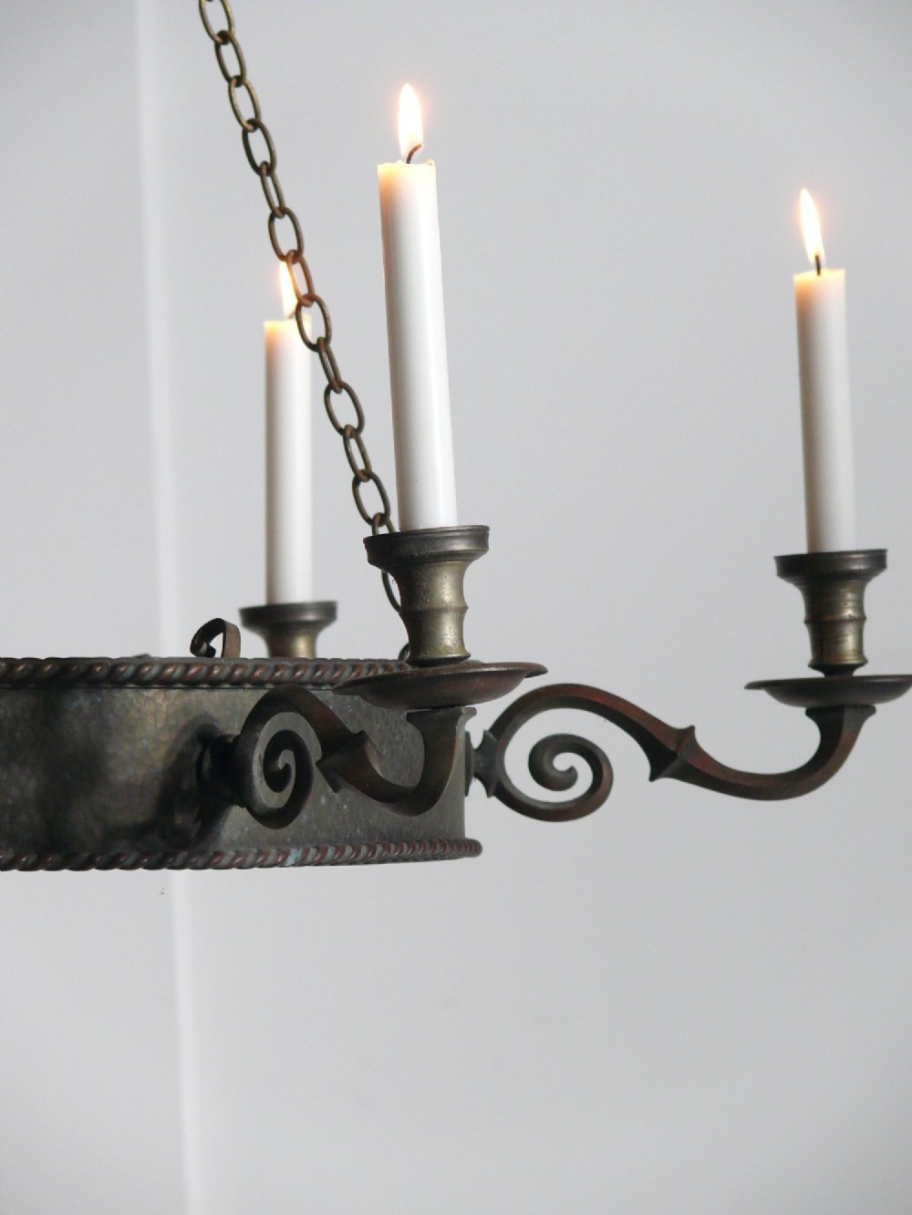 Large 19th century copper chandelier View III