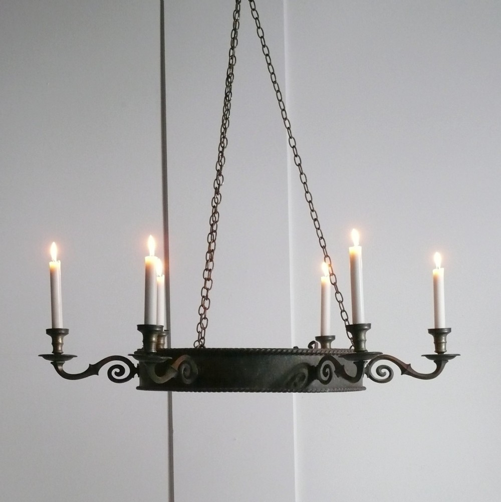 Large 19th century copper chandelier View IV