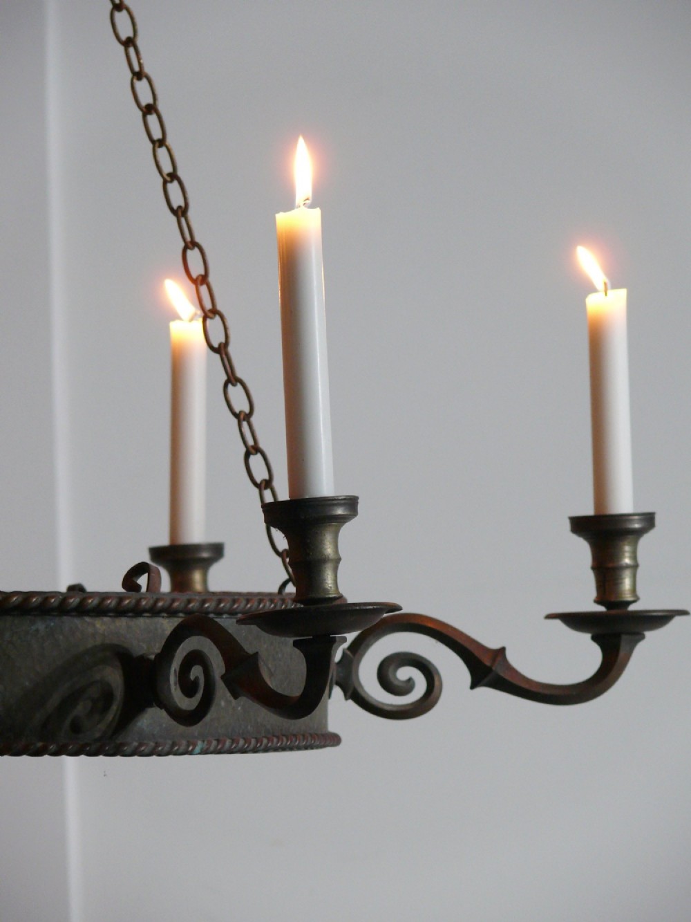 Large 19th century copper chandelier View V