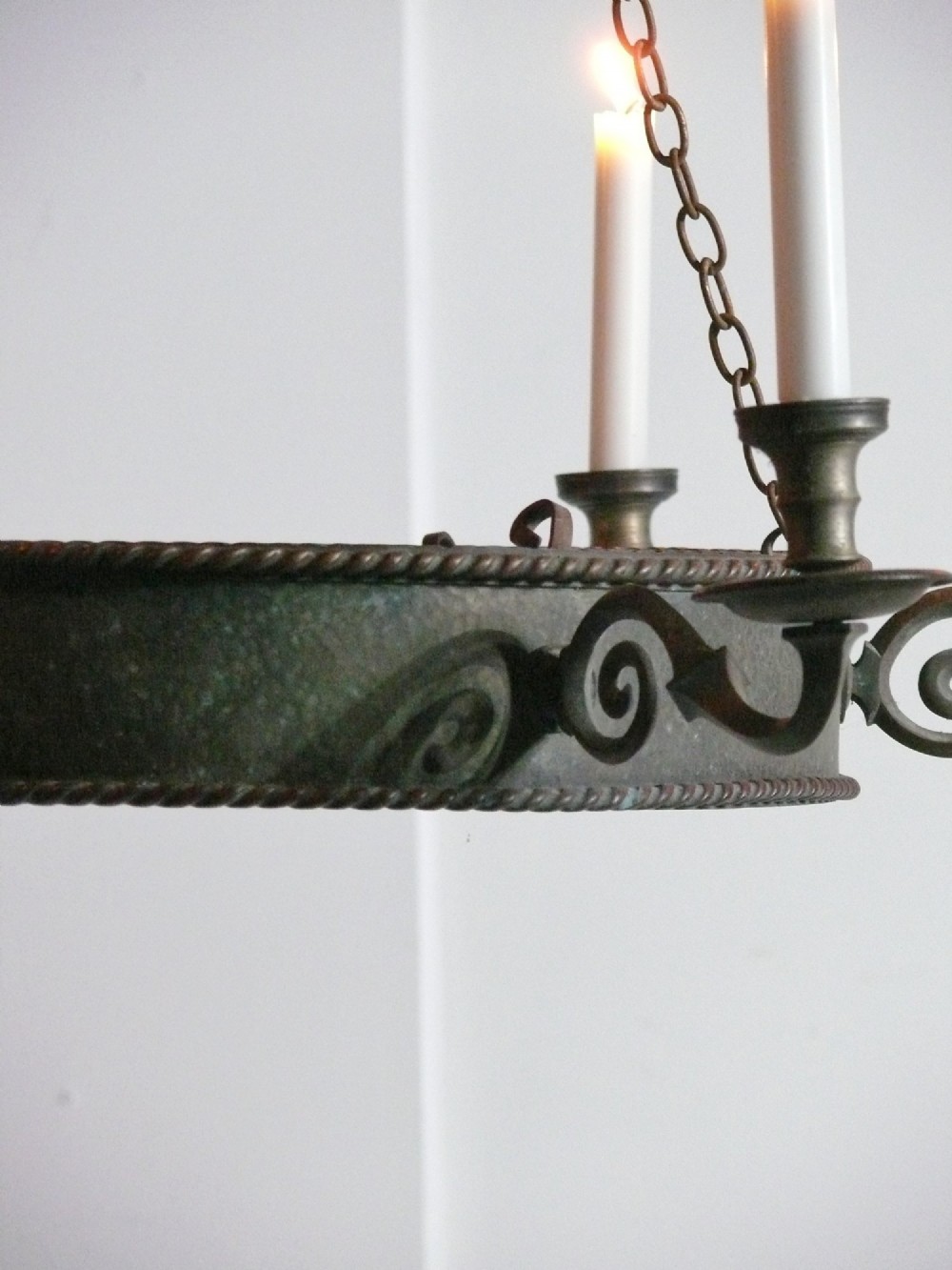Large 19th century copper chandelier View VI