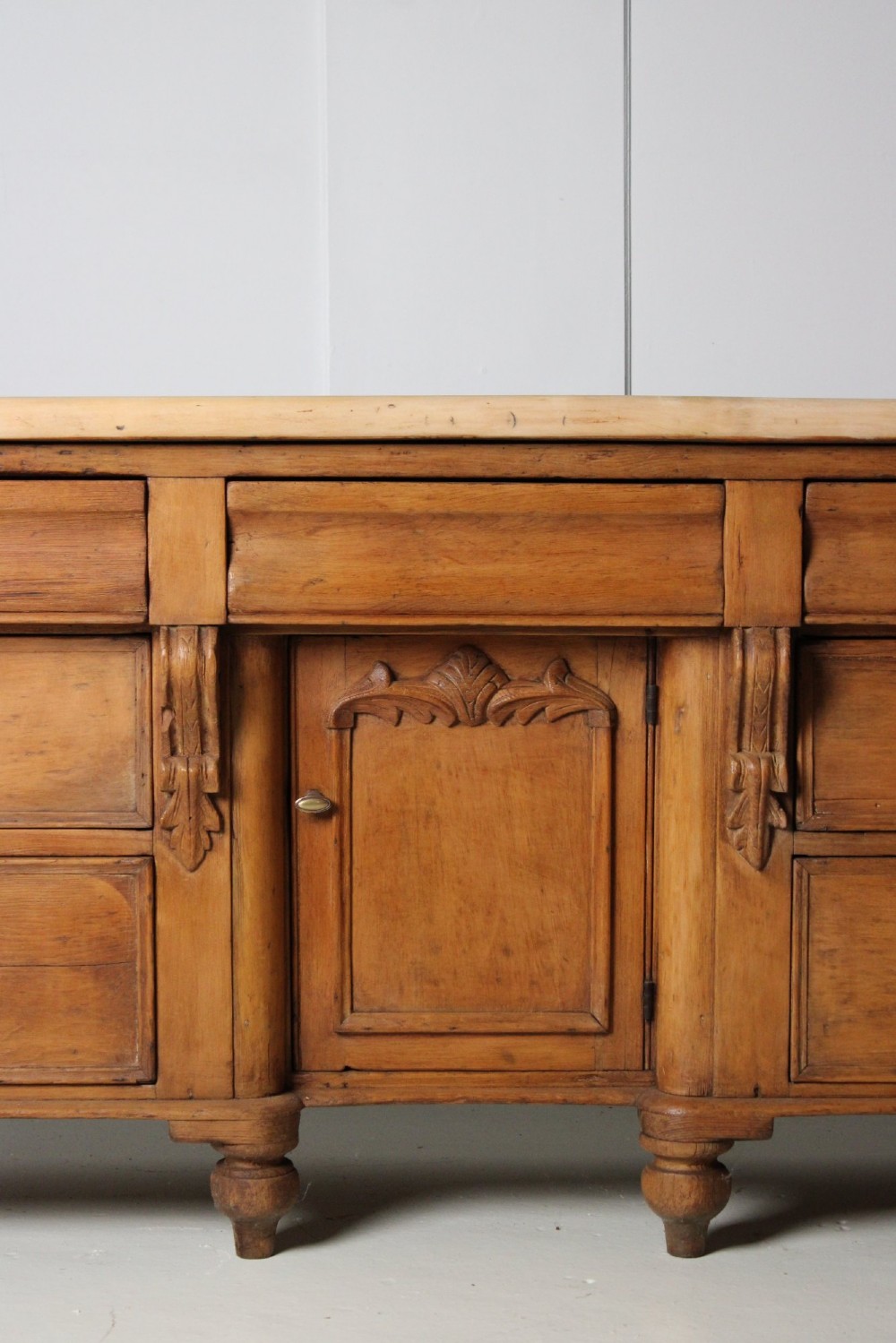 Victorian pine dresser base with sycamore top View III
