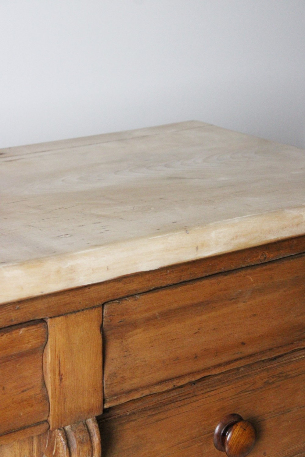 Victorian pine dresser base with sycamore top View V