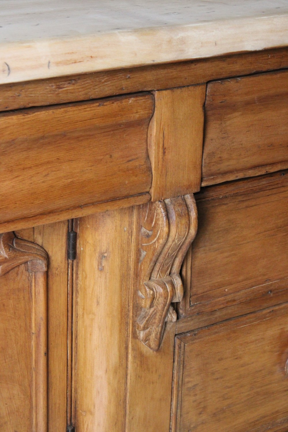 Victorian pine dresser base with sycamore top View VIII