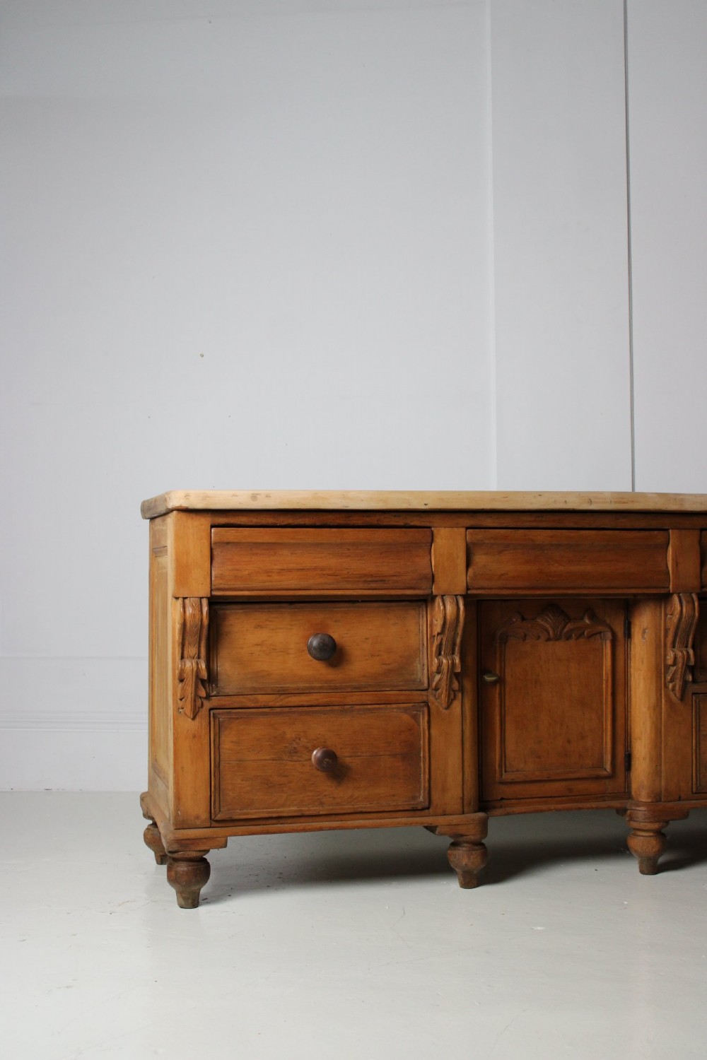 Victorian pine dresser base with sycamore top View X