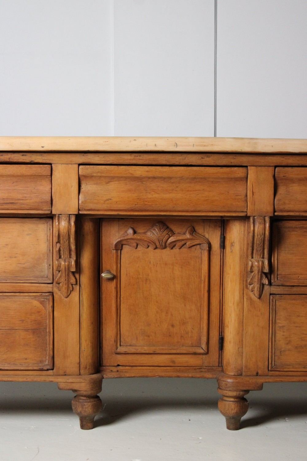 Victorian pine dresser base with sycamore top View XI