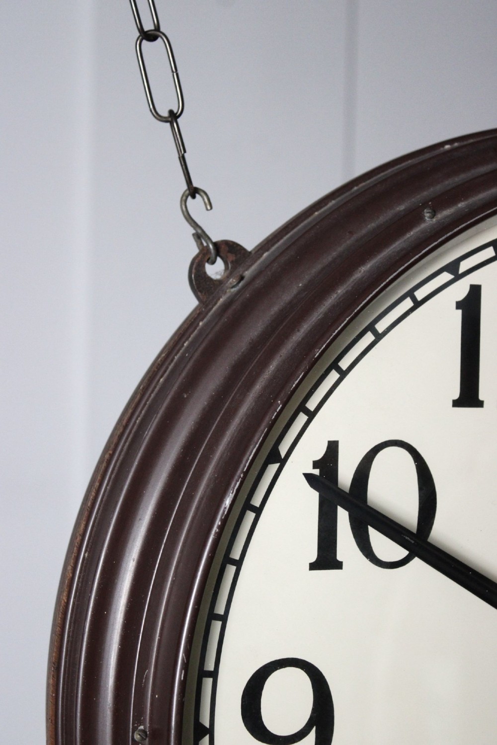 Large double sided hanging station clock View V