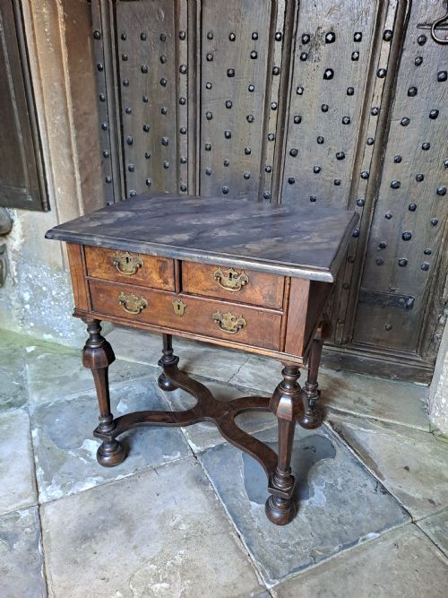 Low Walnut Queen Anne Style Side Table 