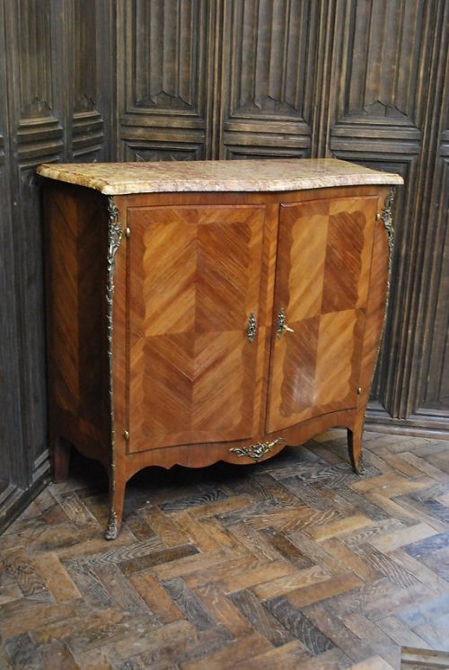 Antique French Serpentine Side Cabinet