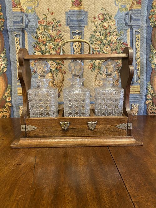 C19th Oak Framed Three Bottle Tantalas