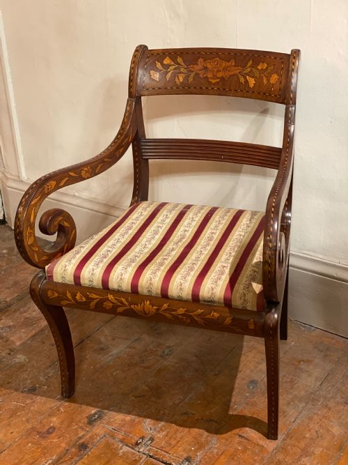 Early C19th Dutch Marquetry Armchair