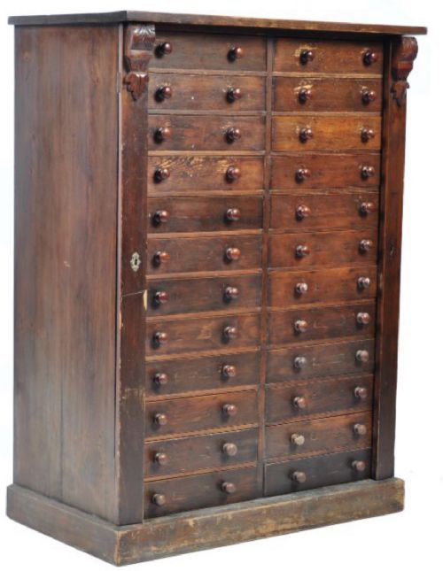 C19th Double Wellington Pine Chest