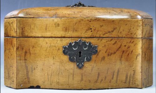 C19th English Oak Three Compartment Tea Caddy