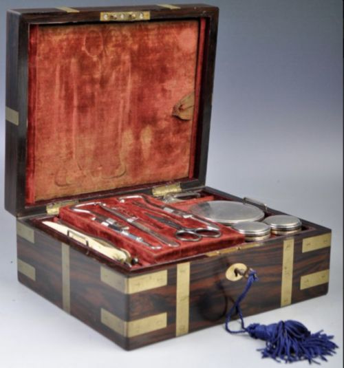 Georgian Rosewood Brass Bounded Gentleman’s Vanity/ Toilet Box