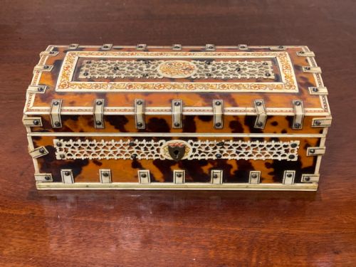 C19th Tortoiseshell and Ivory Casket