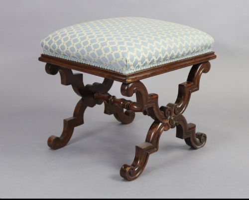 C19th Rosewood  X Framed Stool