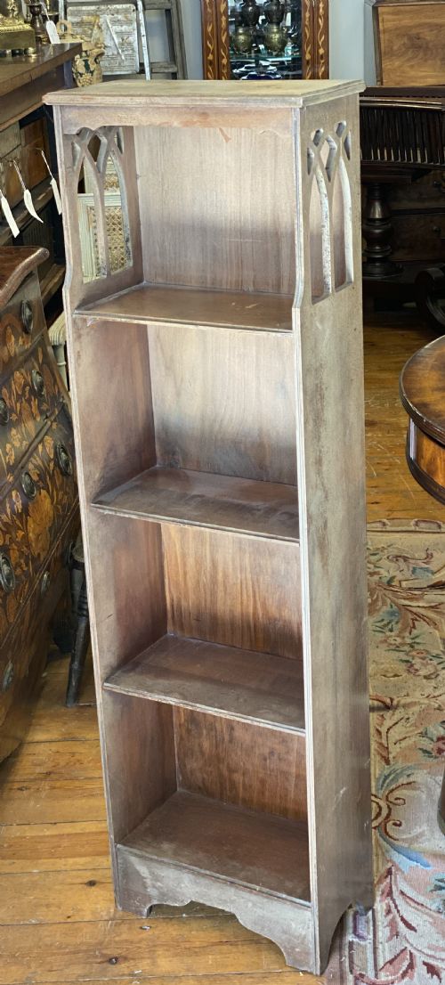 Small Tall Bookcase with Cut Out Gothic Tracery