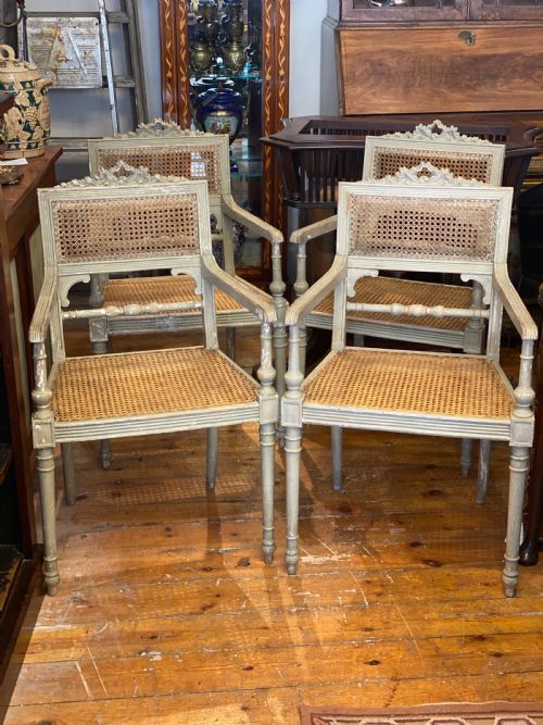 Four C19th Painted Armchairs